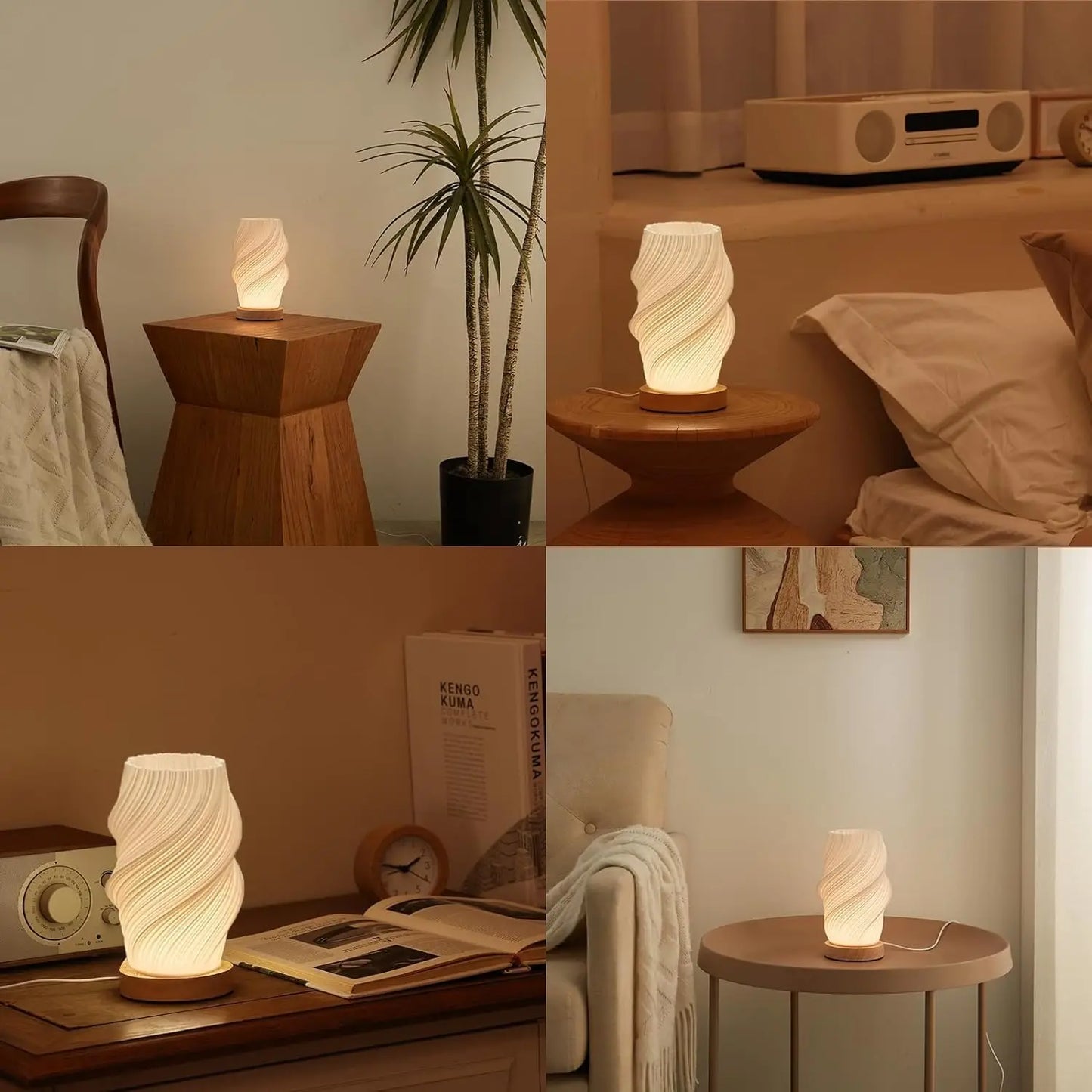 Striped Mini Bedside Lamp