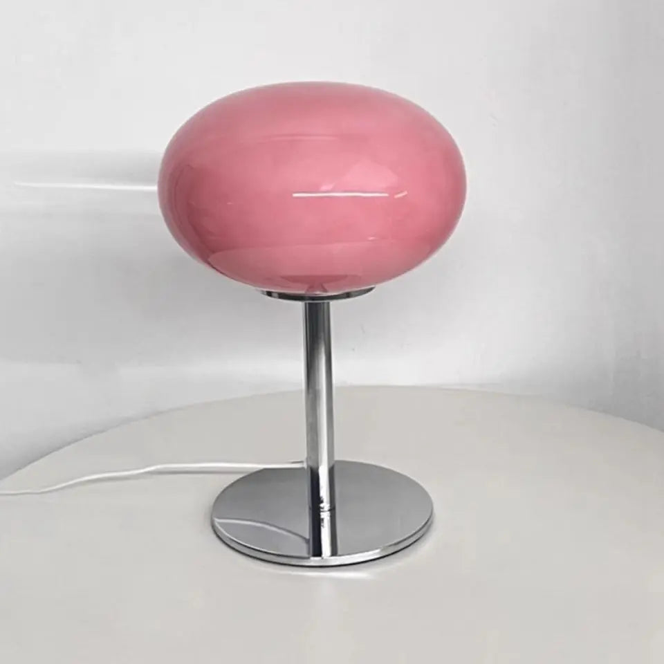 Lollipop Table Lamp Medieval Cream Glass Light Living Room Bedroom Study Simple Atmosphere Retro Glass Standing Lamp Home Decor