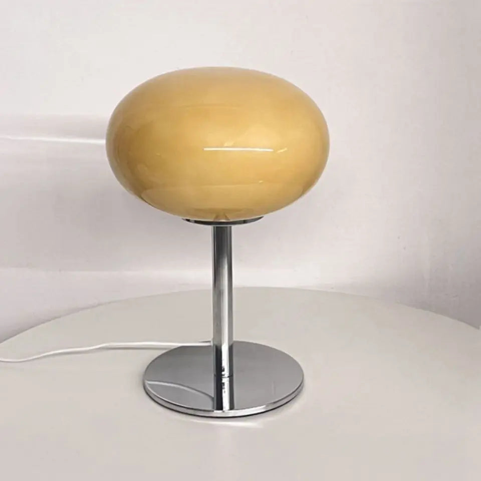 Lollipop Table Lamp Medieval Cream Glass Light Living Room Bedroom Study Simple Atmosphere Retro Glass Standing Lamp Home Decor