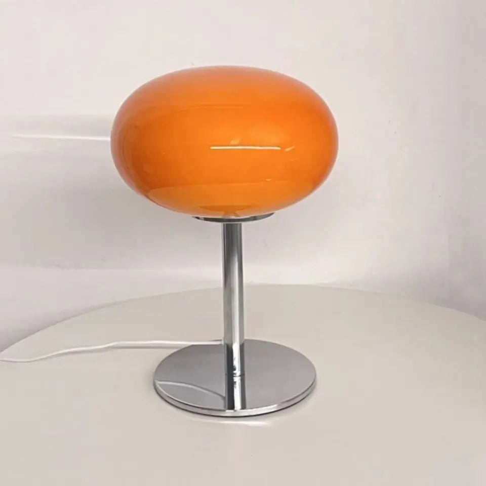Lollipop Table Lamp Medieval Cream Glass Light Living Room Bedroom Study Simple Atmosphere Retro Glass Standing Lamp Home Decor