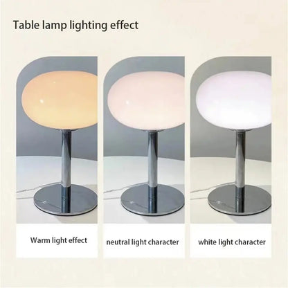 Lollipop Table Lamp Medieval Cream Glass Light Living Room Bedroom Study Simple Atmosphere Retro Glass Standing Lamp Home Decor